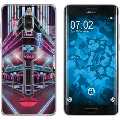 Produktbild von PhoneNatic Case kompatibel mit Huawei Mate 9 Pro Silikon-Hülle Retro Wave Cyberpunk.02 M5
