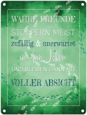 Produktbild von Wahre Freunde Metallschild in 15x20 cm mit tollem Spruch