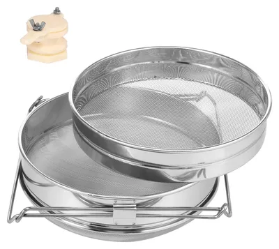 Doppelte Honigseibe aus Edelstahl, 2 Filter, verstellbarer Halter