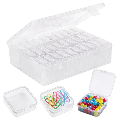 30er-Set Aufbewahrungsboxen mit Deckel, 5,5x5,5x2 cm, transparent