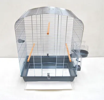 Produktbild von Vogelkäfig Elena Chrom grau Vogelheim mit Zubehör
