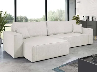 Produktbild von MIRJAN24 Ecksofa Karl Maxi, Eckcouch, Couch mit Bettkasten und Schlaffunktion, L-Form, Ottomane universal, Dekorative Kissen-Set (Farbe: Lima 16)