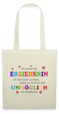 Produktbild von Spreadshirt Großartige Erzieherin Abschiedsgeschenk Stoffbeutel, One size, Natur
