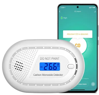 Produktbild von Intelligenter WLAN-Kohlenmonoxidmelder – 10 Jahre Batterielaufzeit – App-Steuerung