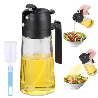 Öldispenser 2-in-1, 470 ml Glassprüfflasche mit Griff