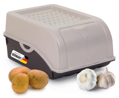 Produktbild von Novaliv 1x Klein 3,5 L Vorratsbehälter perlmut Aufbewahrungsbox Küche Zwiebelbehälter Knoblauchbehälter