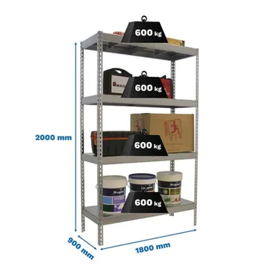 Produktbild von Simonrack Kit simonforte 1809-4, 4 Regale, Metall, Metall, Blau, Naturholz, 1800 mm, 900 mm