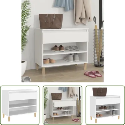 Produktbild von The Living Store Schuhregal Weiß 70x36x60 cm Holzwerkstoff