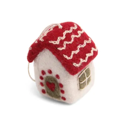 Produktbild von Fairtrade Filz Weihnachtshaus Häuschen 6x3x3 cm Christbaumschmuck zum Aufhängen
