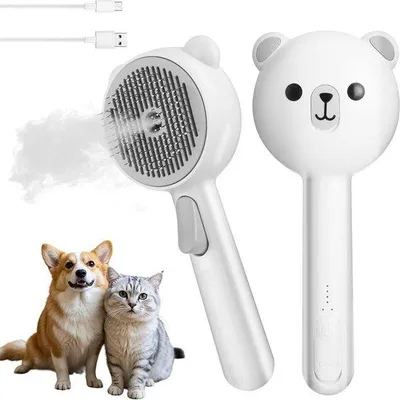 Produktbild von Famanu 4-in-1 Haustierbürste mit Entriegelungsknopf - für Hunde und Katzen
