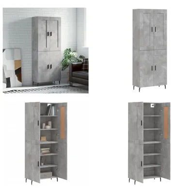 Produktbild von vidaXL Highboard Betongrau 69,5x34x180 cm Holzwerkstoff - Highboard - Highboards - Sideboard - Schrank