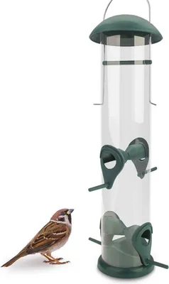 Immagine prodotto di Mangiatoia per uccelli in grani WILDLIFE FRIEND con 4 punti di alimentazione, verde, 30 cm - B-buono