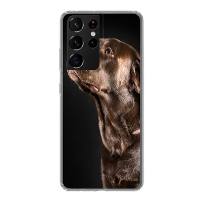 Produktbild von MuchoWow® Handyhülle Schutzhülle Hülle für Samsung Galaxy S21 Ultra Hund - Braun - Porträt Silikon Softcase Handy Hülle - Mobiltelefon