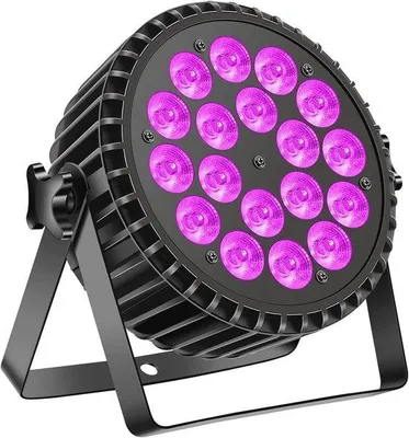 Productafbeelding van LED Par Koplamp voor Podiumverlichting - RGB UV 18 LED DMX Spot voor Feest en Evenementen