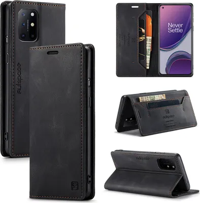 Obrázek produktu pro OnePlus 8T Wallet Case Case, RetroPolyuretankožené pouzdro Stand Protective Cover pro OnePlus 8T Black