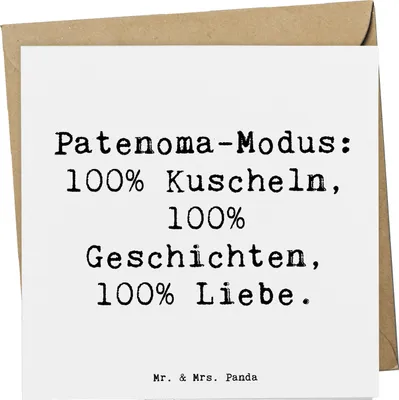 Produktbild von Mr. & Mrs. Panda Grußkarte Spruch Patenoma Modus - Weiß - Geschenk, Frohgefühl, Großmutter, Klappkarte, Geburtstage, Handarbeit, Familie, personalisiert, anlasskarte