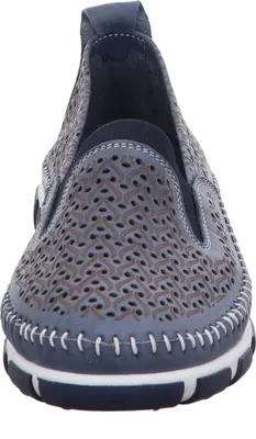 Produktbild von Gemini Damen Slipper Schlüpfschuh Lederschuh mit Lochmuster 395745-01, Größe:42 EU, Farbe:Blau
