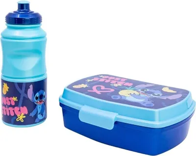 Immagine prodotto di Set Lilo & Stitch con borraccia da 380 ml e cestino per il pranzo Set di cestini per il pranzo per bambini