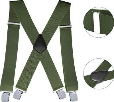 Produktbild von Hosenträger Herren 5 cm Breit Elastisch, 4-Clip X-Back, Verstellbar, Robust & Langlebig