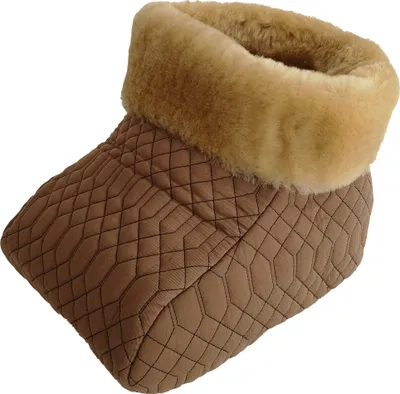 Produktbild von Fußsack Fußwärmer Steppstoff Camel Lammfell Camel