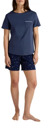 Productafbeelding van CALIDA Sweet Dreams korte pyjama voor dames, kleur: marineblauw, maat: 44-46
