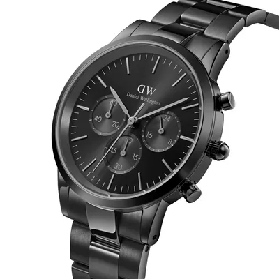 Produktbild von Daniel Wellington Herrenuhr Daniel Wellington Iconic Chronograph Link Onyx B 42 Herrenuhr Quarz, japanisch DW-DW00100642 Uhr