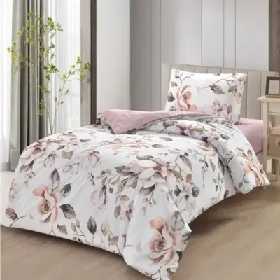 Image de Lavella Parure de lit 3 pièces en microfibre polyester 140 x 200 cm, drap housse 90 x 200 + 30 cm, taie 60 x 70 cm