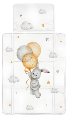 Immagine prodotto di Fasciatoio da viaggio pieghevole - Fasciatoio portatile per neonati (77x44 cm) - Fasciatoio da viaggio con stampa ecologica - Compatto e lavabile con un panno per il fasciatoio e i viaggi - Morbida schiuma - Motivo con coniglietto