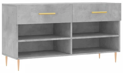 Produktbild von vidaXL Schuhbank Betongrau 102x35x55 cm Holzwerkstoff