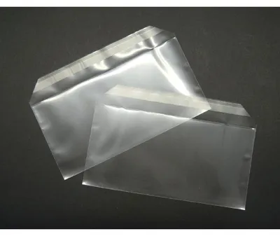 Produktbild von Briefumschläge 125x235mm 100 my haftklebend VE=100 Stück transparent