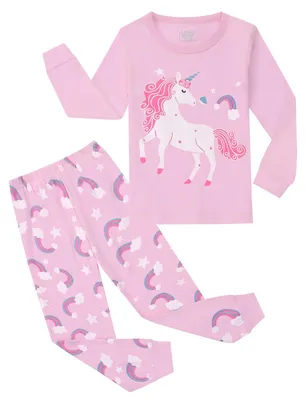 Productafbeelding van Omgoods - Meisjes Pyjama Set met Eenhoorn Motief voor Kinderen 3-13 Jaar