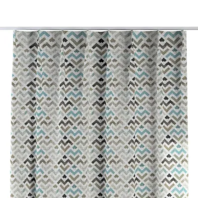 Produktbild von Dekoria Vorhang mit flämischen 1-er Falten, blau-beige, 90 x 100 cm