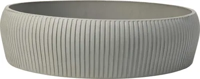 Produktbild von VIVANNO Pflanzschale Fiberglas ERYNA Schale, Graurelief geriffelt - 30x8 cm