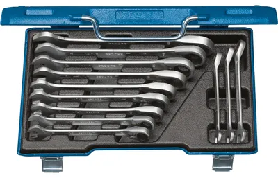 Productafbeelding van GEDORE Set ring-ratel-sleutels, 7-delig, type UR-012, CV-staal, mat verchroomd