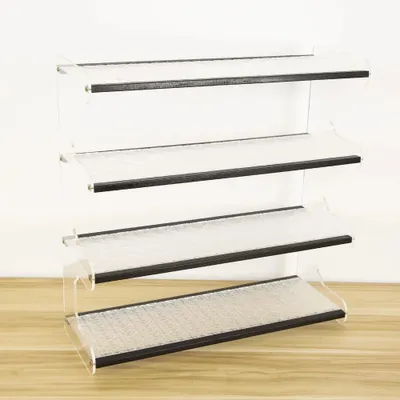 Zdjęcie produktu dla Organizator biurkowy – półka do przechowywania – 4 poziomy – 50 cm – drewno – montaż na ścianie – czarny