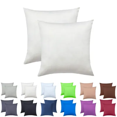 Produktbild von 2er Set Kissenbezüge Kissenhüllen 100% Baumwolle 50 x 50 cm Naturweiß