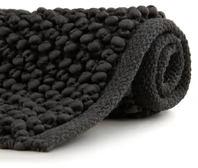 Produktbild von Unyqoos® Heckettlane Nodo Badematte 60x60 cm – rutschfeste Badmatte für Bad & Bidet, 60% Polyester/40% Baumwolle, 2300 GSM, Handwäsche, Grau