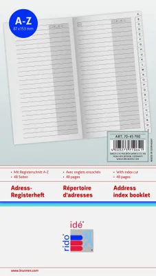 Immagine prodotto di 10Xrido/idé 7045790 Anschriftenheft/Reg.