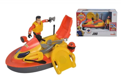 Produktbild von Feuerwehrmann Sam Motorboot Roller Juno + Simba Figur