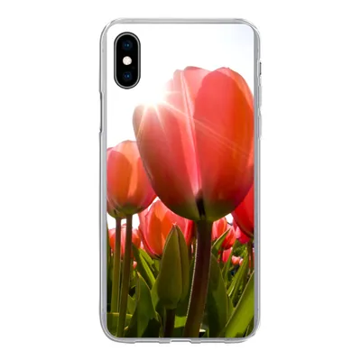 Produktbild von MuchoWow® Handyhülle Schutzhülle Hülle für iPhone Xs Blumen - Tulpen - Sonne Silikon Softcase Handy Hülle - Handytasche
