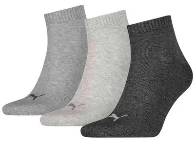 Produktbild von Puma Quarter Trainingssocken (3 Paar) - Grau - 9-11