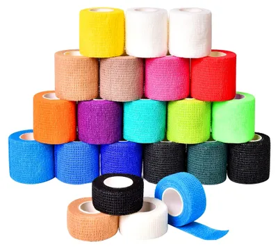 Produktbild von Selbstklebender Verband 22 Rollen Selbsthaftende Bandage 5 cm + 2,5 cm Haftbandage Fixierbinde Fingerpflaster Fingerverband Elastischer Klebeverband