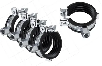 Produktbild von 5x isolierte Rohrschellen Rohrhalterungen Heizung 52-56 mm mit M8/M10 Gewinde