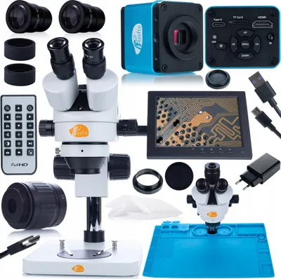 Immagine prodotto di Rosfix Set Microscopio Mercury Pro MSMP-T-PS1 + Fotocamera Aquarius PRO KMAP-HDMI-USBC 8 Serie Plantes PRO + Tappetino in Silicone 480x320mm + Support