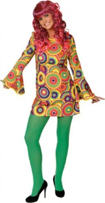 Produktbild von O9445-44 Damen Hippie Kleid-Kostüm Hippiekostüm Partykleid Gr.44