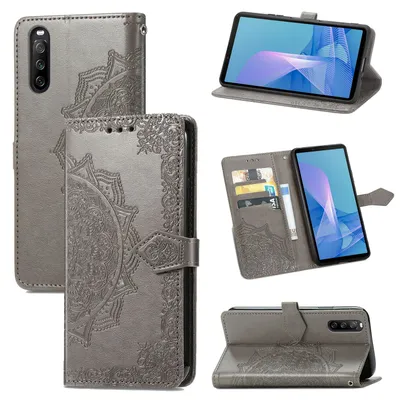 Image de Coque König Design compatible avec le Sony Xperia 1 III, en simili cuir, pour téléphone portable - Étui de téléphone, couleur gris