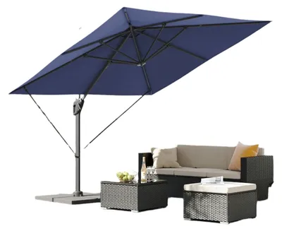 Immagine prodotto di Ombrellone da giardino - Ombrellone per terrazza - Ombrellone parasole - Rotondo - 290x290 cm - Rotazione a 360° - Blu