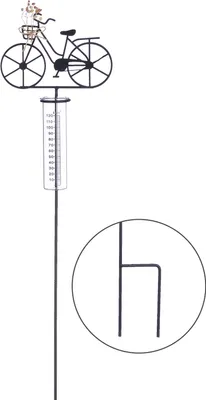 Obrázek produktu pro Srážkoměr Gilde "kolo" černý, se sušeným květem a mašlí V: 80 cm Š: 18 cm H: 5,50 cm 69121