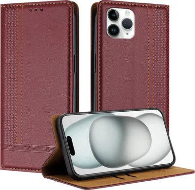 Immagine prodotto di Custodia per iPhone 11 Pro in pelle con funzione stand Rosso scuro