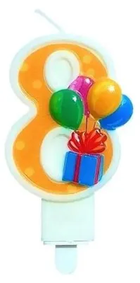 Image de Bougie d'anniversaire « 8 » avec des ballons - GoParty